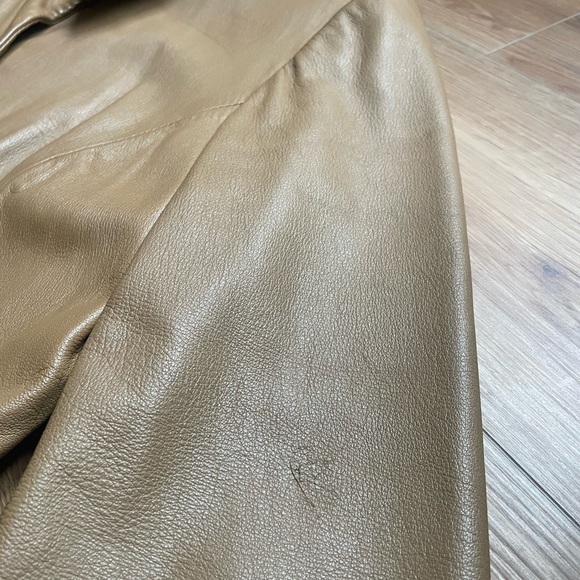 Vintage INC soft tan leather blazer, M petite - Picture 8 of 9